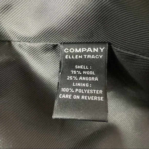 Company Ellen Tracy Black Wool/Angora Blend Coat Sz: 16 - Picture 10 of 10
